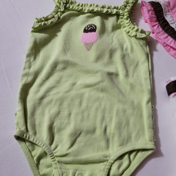 Gymboree Ice Cream Shop NWT 6-12 month skort bodysuit Capri Hat Outfit. - Picture 3 of 4